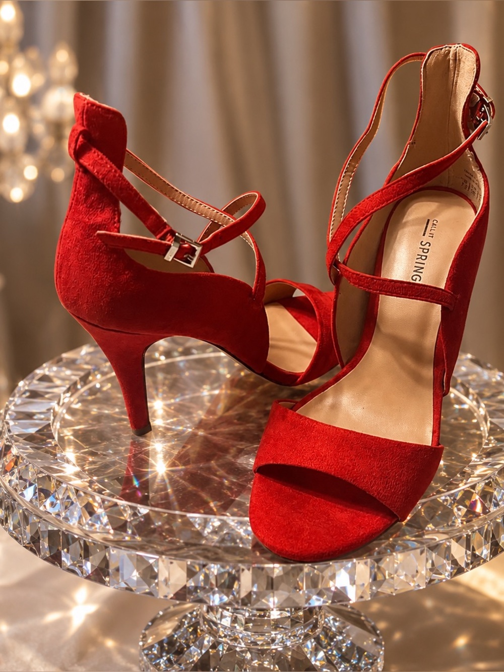 Cherry 🍒 red 🔥 ladies sandals worn once size 7 1/2